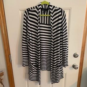Lane Bryant Black and White stripe cardigan